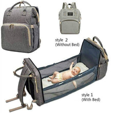 Load image into Gallery viewer, Portable Folding Crib Mommy Bag Bed Backpack - Pink