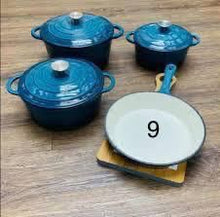 Load image into Gallery viewer, Cast Iron Pot Set 7pcs - Royal Blue
